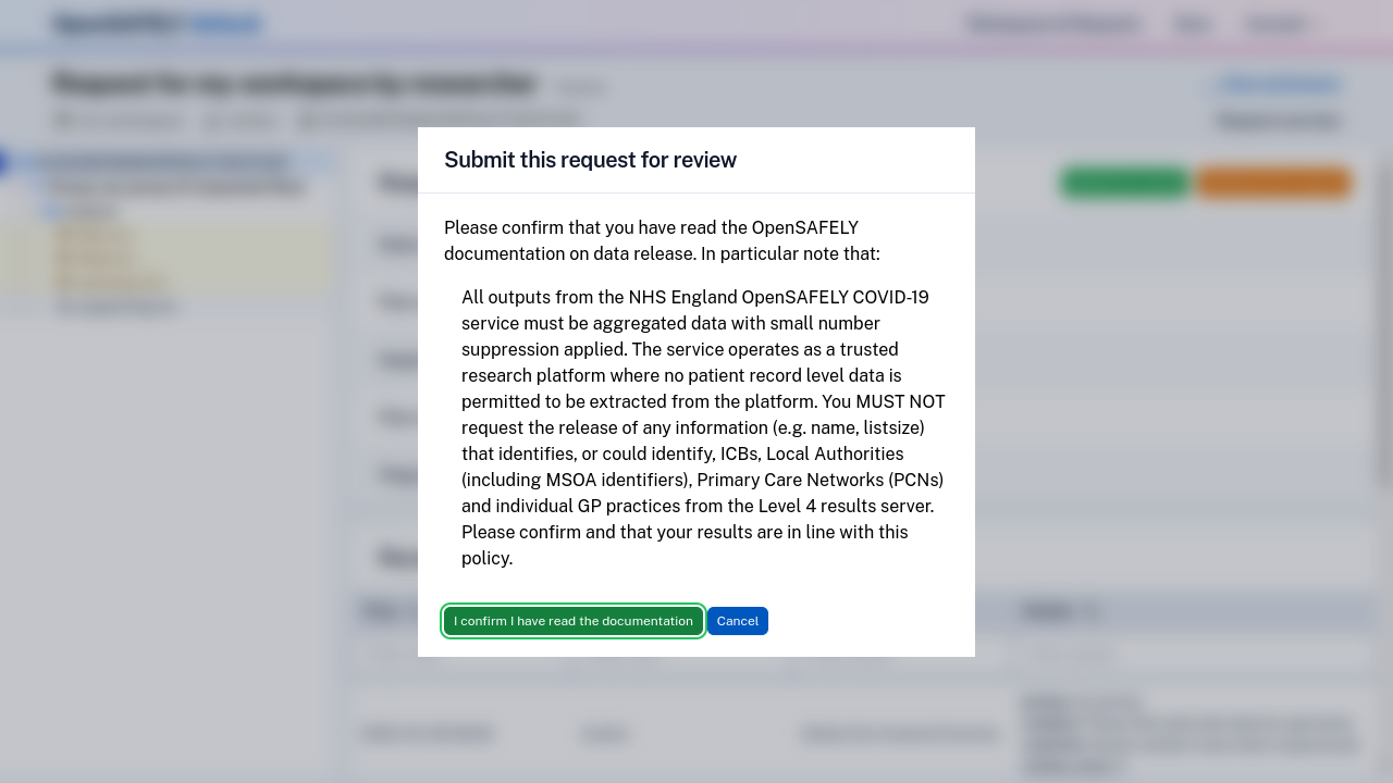 Submit request button